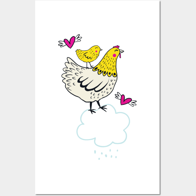 Cloudy with a Chance of Chickens Wall Art by Jacqueline Hurd